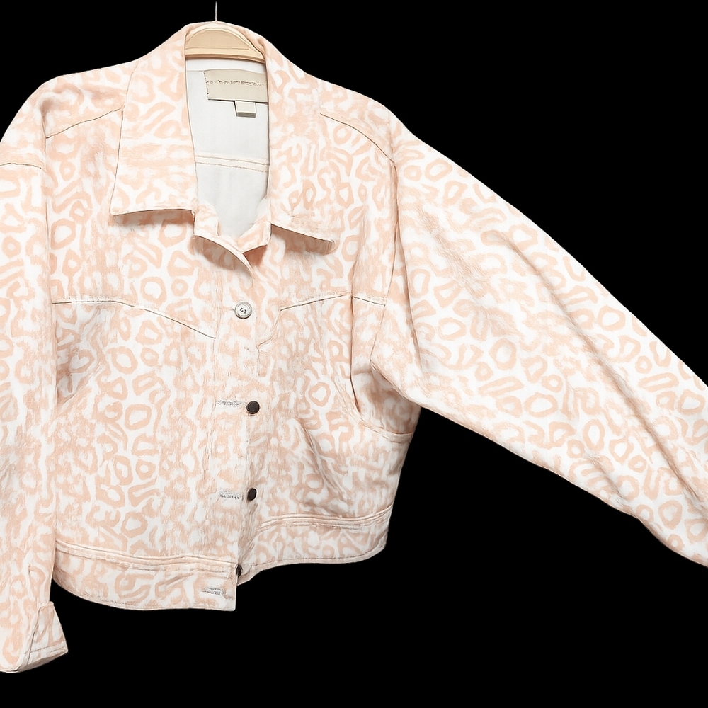 Pilcro and the Letterpress Blush Leopard Jean Jacket